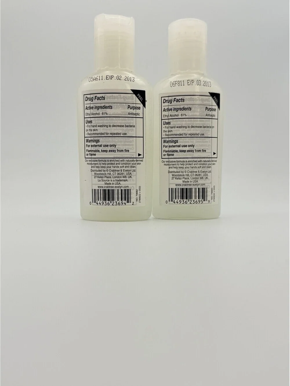 2 Crabtree Evelyn Antibacterial Moisturising Hand Gel 1.7 Fl Oz Lot